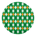 Saint Patrick's Day Argyle Pattern Print Round Blanket