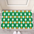 Saint Patrick's Day Argyle Pattern Print Rubber Doormat