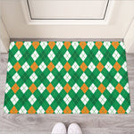 Saint Patrick's Day Argyle Pattern Print Rubber Doormat