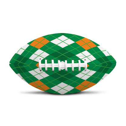 Saint Patrick's Day Argyle Pattern Print Rugby Ball