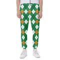 Saint Patrick's Day Argyle Pattern Print Joggers