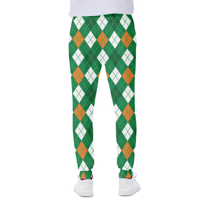 Saint Patrick's Day Argyle Pattern Print Scuba Joggers