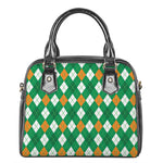 Saint Patrick's Day Argyle Pattern Print Shoulder Handbag