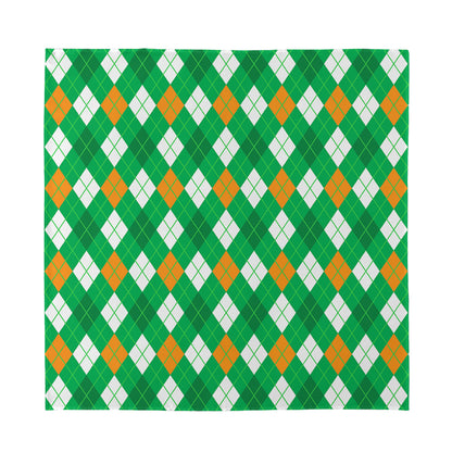 Saint Patrick's Day Argyle Pattern Print Silk Bandana