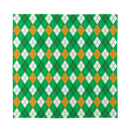 Saint Patrick's Day Argyle Pattern Print Silk Bandana