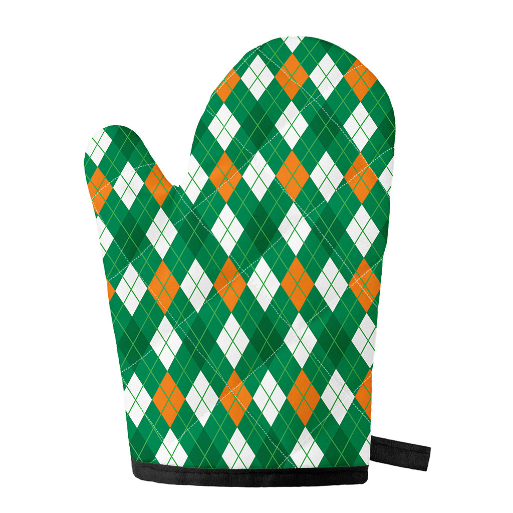 Saint Patrick's Day Argyle Pattern Print Single Oven Mitt