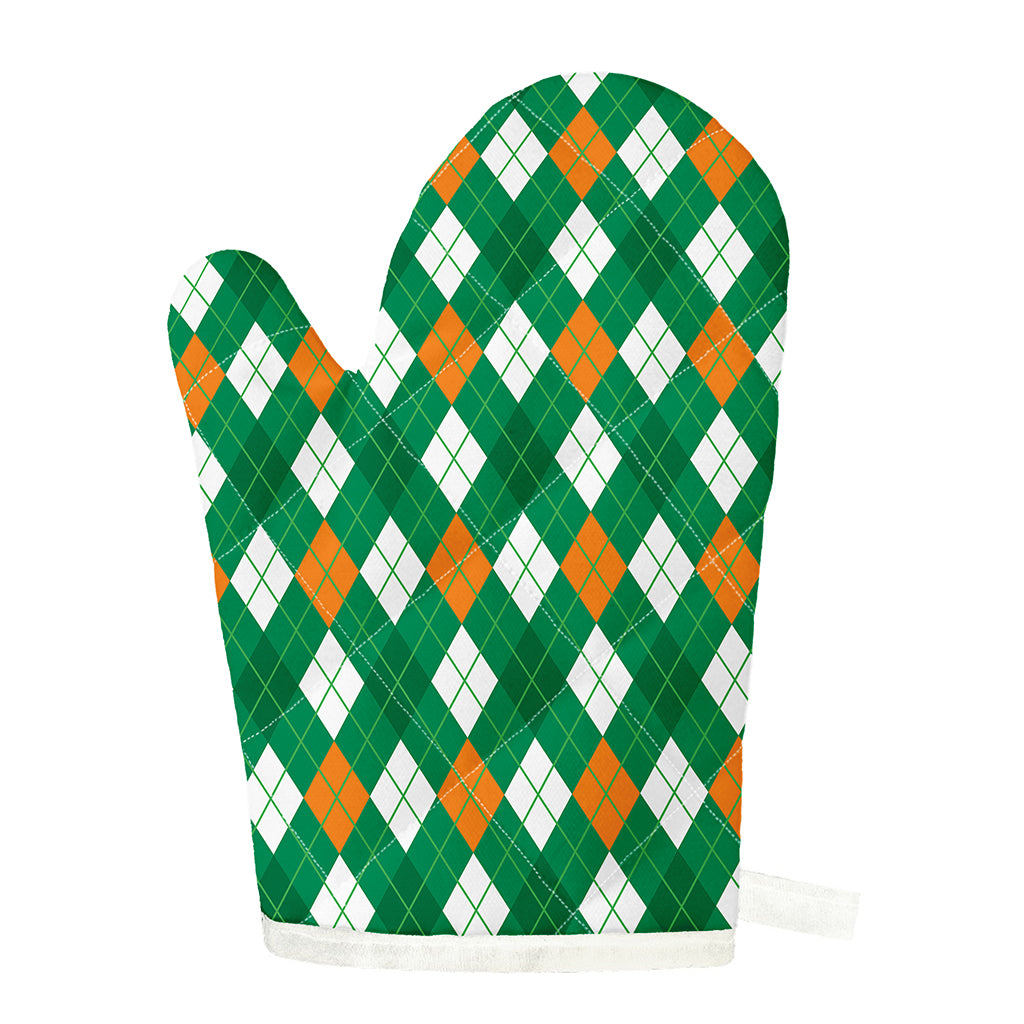 Saint Patrick's Day Argyle Pattern Print Single Oven Mitt