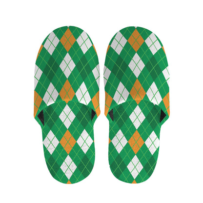 Saint Patrick's Day Argyle Pattern Print Slippers