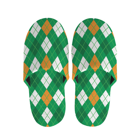 Saint Patrick's Day Argyle Pattern Print Slippers