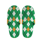 Saint Patrick's Day Argyle Pattern Print Slippers