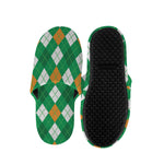 Saint Patrick's Day Argyle Pattern Print Slippers