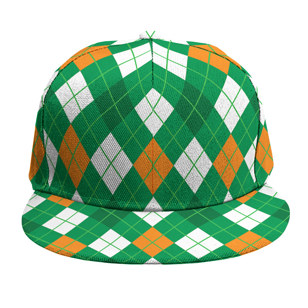 Saint Patrick's Day Argyle Pattern Print Snapback Cap