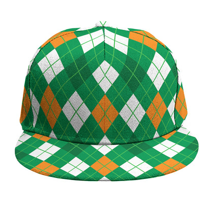 Saint Patrick's Day Argyle Pattern Print Snapback Cap