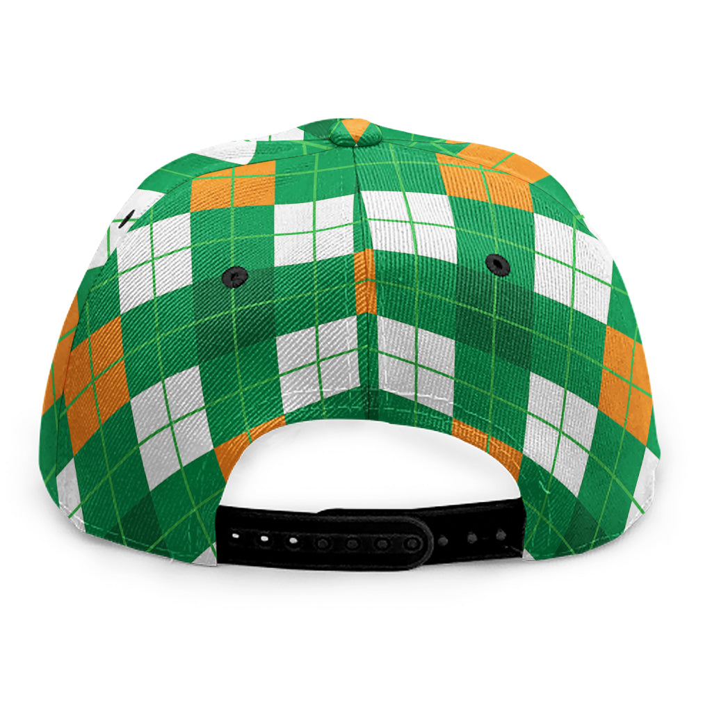 Saint Patrick's Day Argyle Pattern Print Snapback Cap