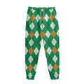 Saint Patrick's Day Argyle Pattern Print Sweatpants