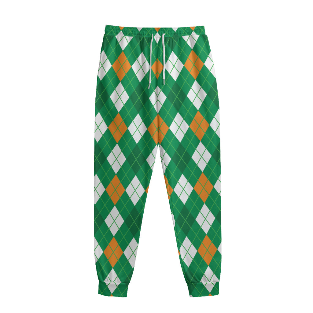 Saint Patrick's Day Argyle Pattern Print Sweatpants