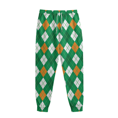 Saint Patrick's Day Argyle Pattern Print Sweatpants