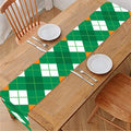 Saint Patrick's Day Argyle Pattern Print Table Runner
