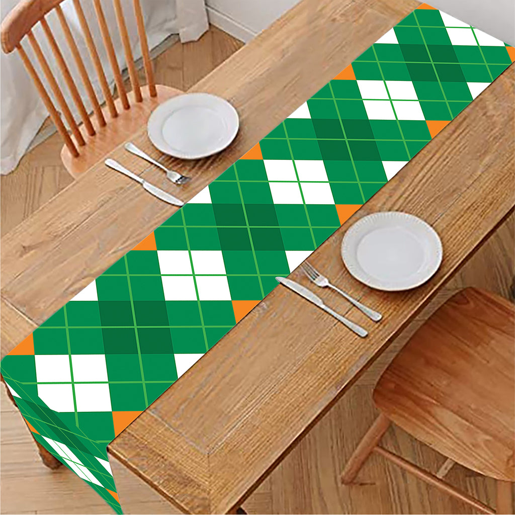 Saint Patrick's Day Argyle Pattern Print Table Runner