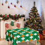 Saint Patrick's Day Argyle Pattern Print Tablecloth