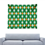 Saint Patrick's Day Argyle Pattern Print Tapestry