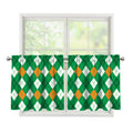Saint Patrick's Day Argyle Pattern Print Tier Curtains