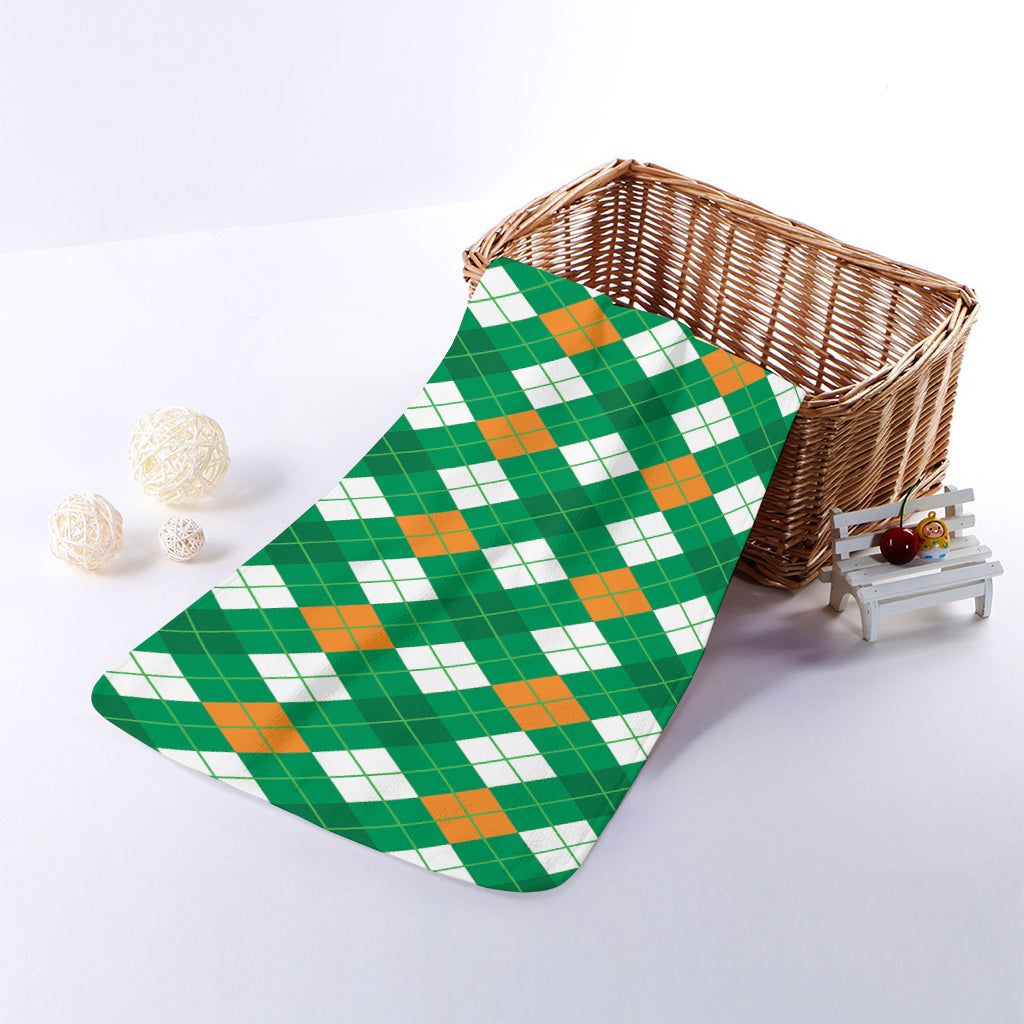 Saint Patrick's Day Argyle Pattern Print Towel