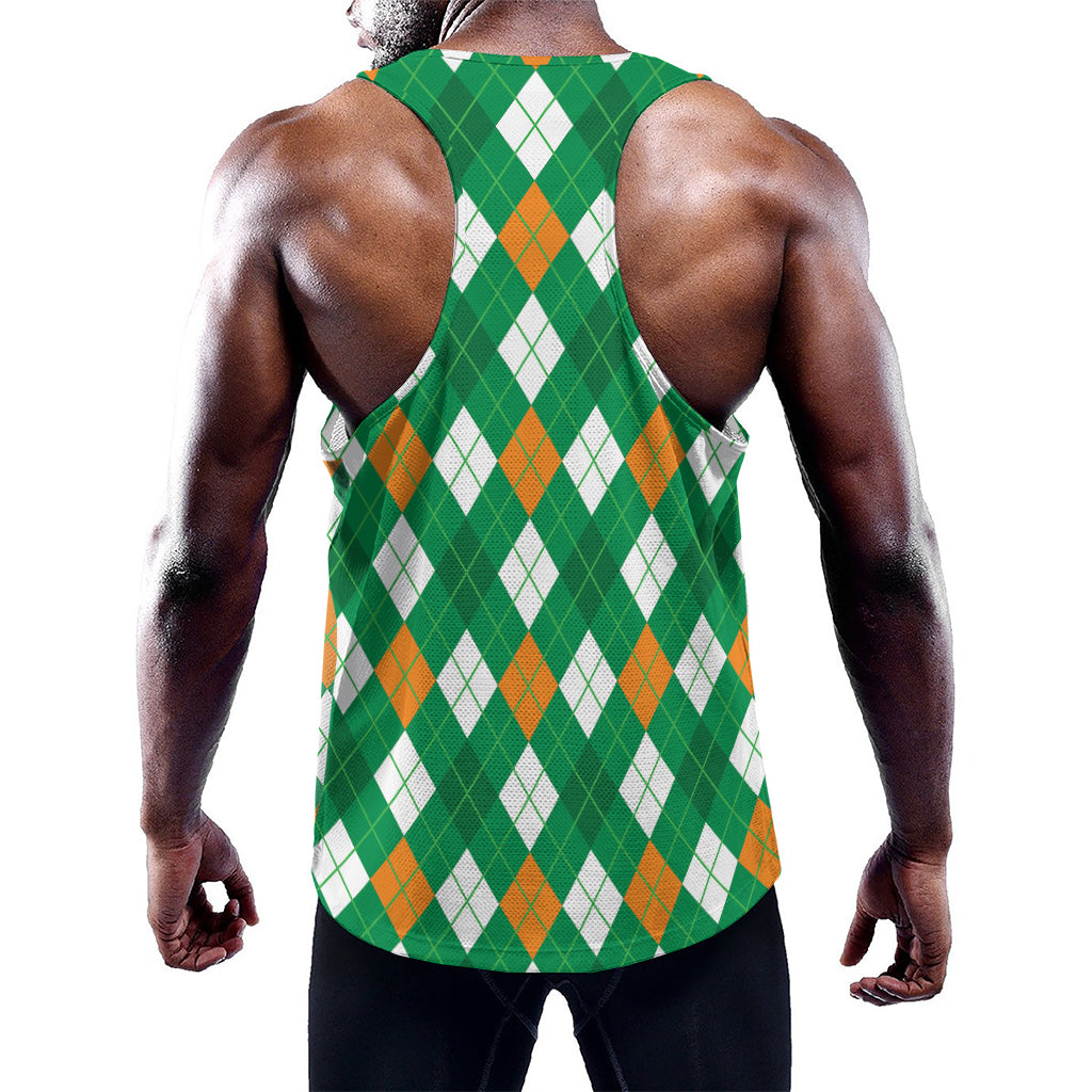 Saint Patrick's Day Argyle Pattern Print Training Tank Top
