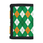 Saint Patrick's Day Argyle Pattern Print Trifold Wallet