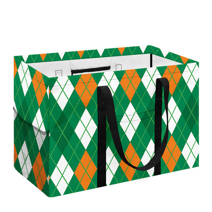 Saint Patrick's Day Argyle Pattern Print Utility Tote Bag