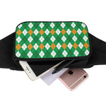 Saint Patrick's Day Argyle Pattern Print Waist Bag