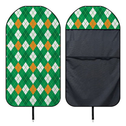 Saint Patrick's Day Argyle Pattern Print Waterproof Car Seat Cover