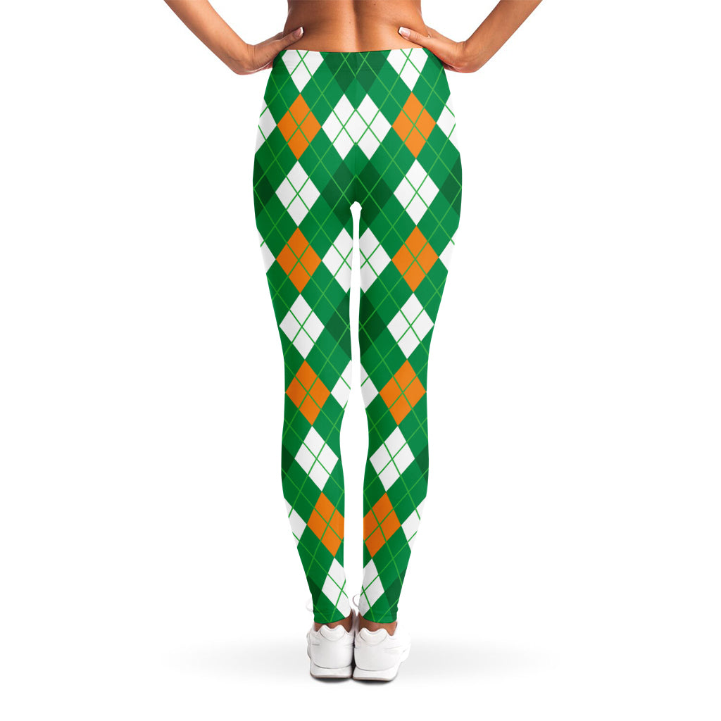 Saint Patrick's Day Argyle Pattern Print Women's Leggings