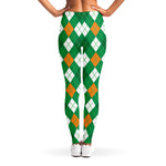 Saint Patrick's Day Argyle Pattern Print Women's Leggings
