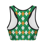 Saint Patrick's Day Argyle Pattern Print Women's Sports Bra