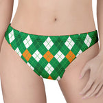 Saint Patrick's Day Argyle Pattern Print Women's Thong