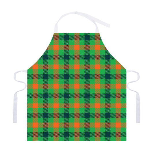 Saint Patrick's Day Buffalo Plaid Print Adjustable Apron