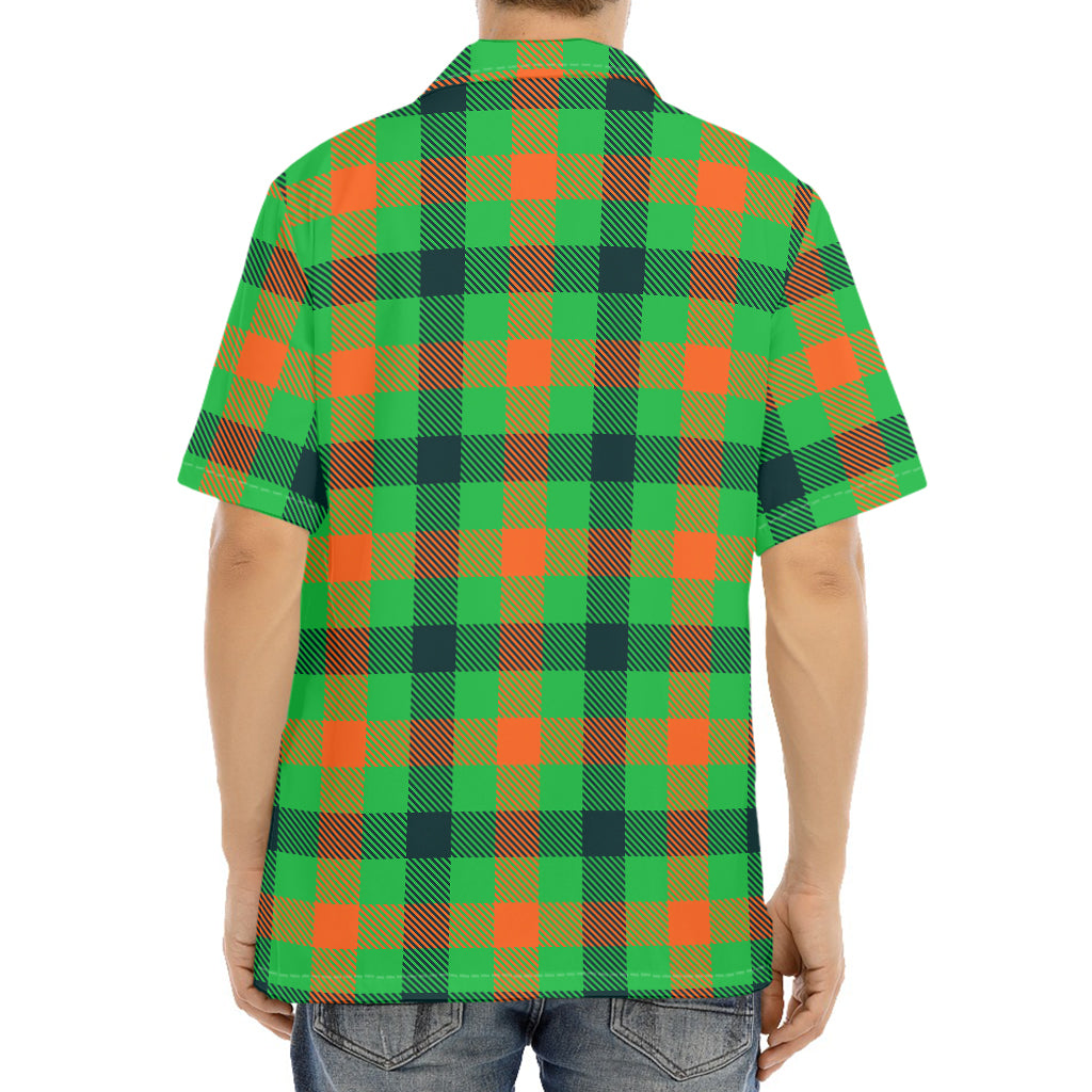 Saint Patrick's Day Buffalo Plaid Print Aloha Shirt