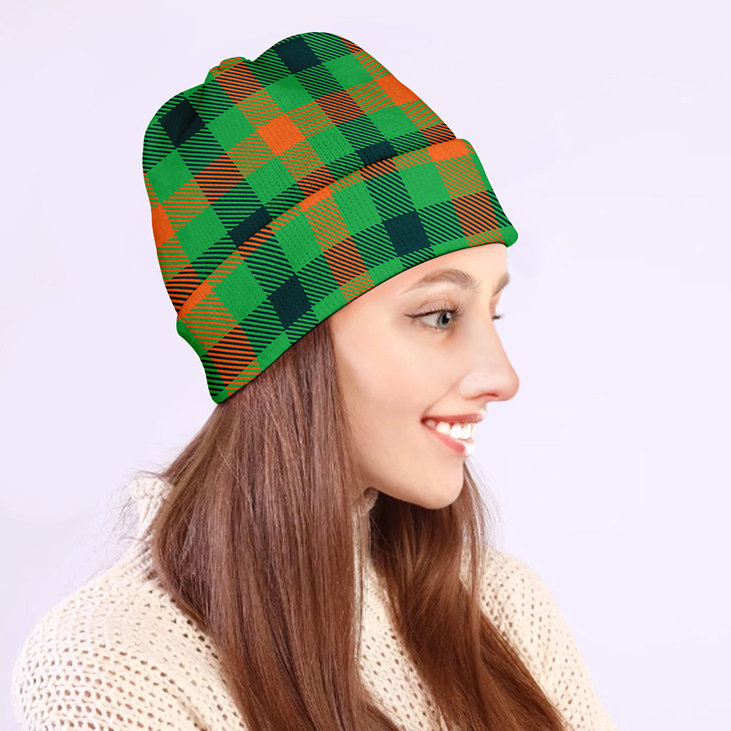 Saint Patrick's Day Buffalo Plaid Print Beanie