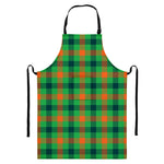 Saint Patrick's Day Buffalo Plaid Print Bib Apron With Pocket