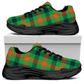 Saint Patrick's Day Buffalo Plaid Print Black Chunky Shoes
