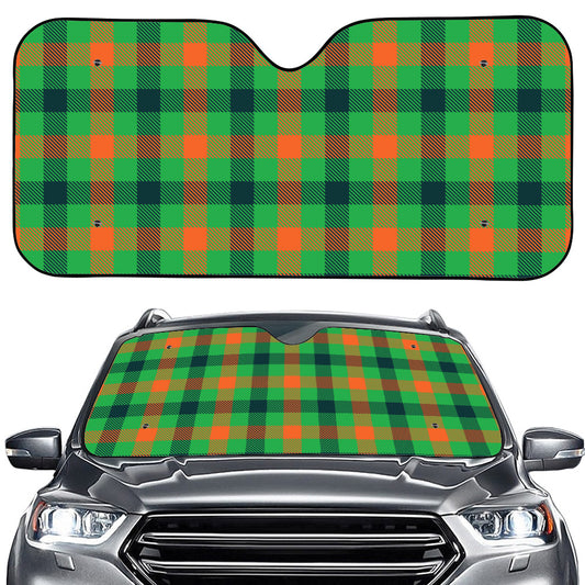 Saint Patrick's Day Buffalo Plaid Print Car Windshield Sun Shade