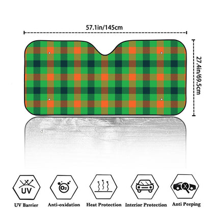 Saint Patrick's Day Buffalo Plaid Print Car Windshield Sun Shade