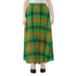 Saint Patrick's Day Buffalo Plaid Print Chiffon Maxi Skirt
