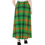 Saint Patrick's Day Buffalo Plaid Print Chiffon Maxi Skirt