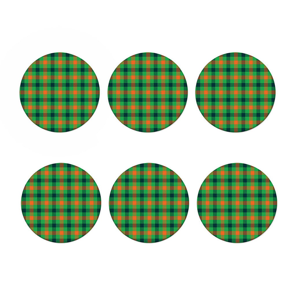 Saint Patrick's Day Buffalo Plaid Print Coaster Set