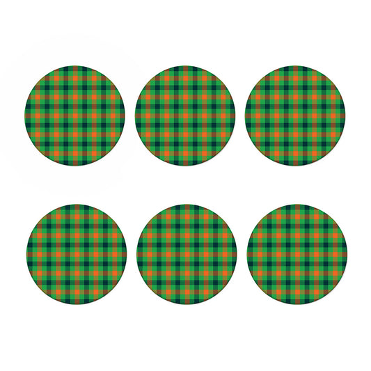 Saint Patrick's Day Buffalo Plaid Print Coaster Set