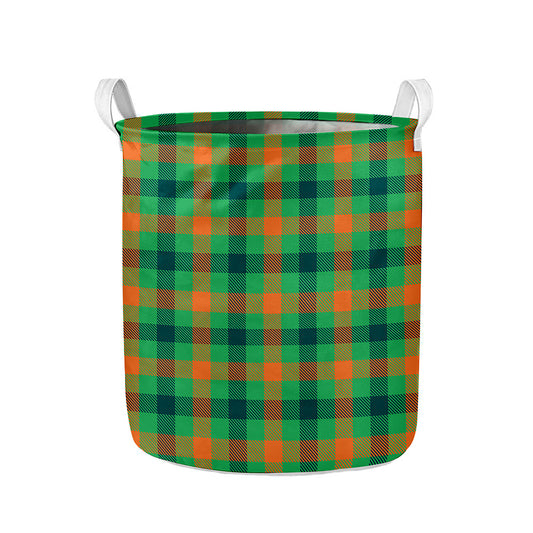 Saint Patrick's Day Buffalo Plaid Print Collapsible Laundry Basket