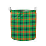 Saint Patrick's Day Buffalo Plaid Print Collapsible Laundry Basket