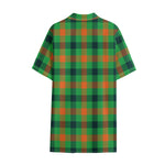 Saint Patrick's Day Buffalo Plaid Print Cotton Hawaiian Shirt